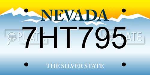 7HT795 Nevada License Plate