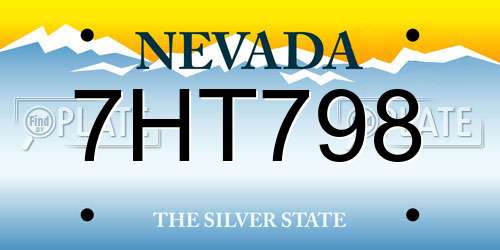 7HT798 Nevada License Plate