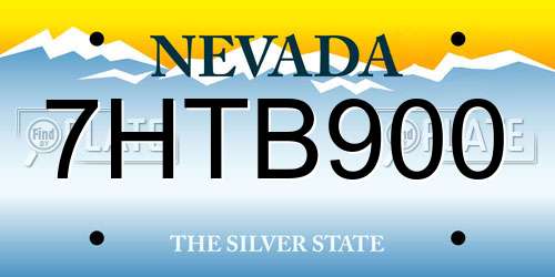 7HTB900 Nevada License Plate