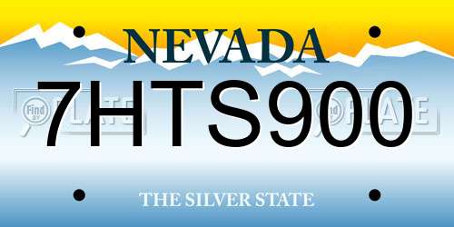 7HTS900 Nevada License Plate