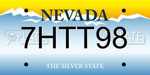 7HTT98 Nevada License Plate