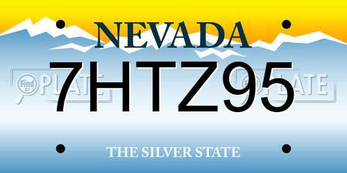 7HTZ95 Nevada License Plate