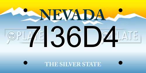 7I36D4 Nevada License Plate