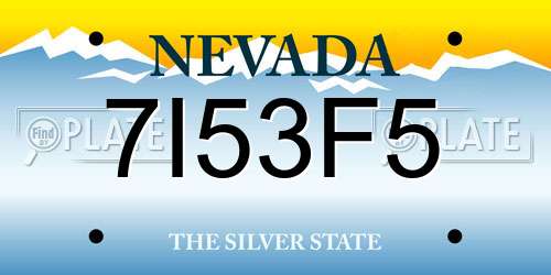 7I53F5 Nevada License Plate