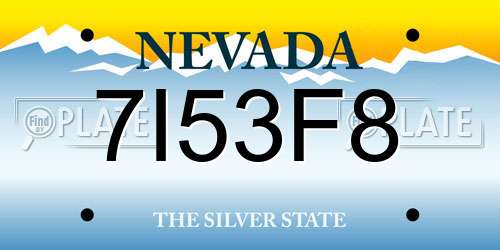 7I53F8 Nevada License Plate
