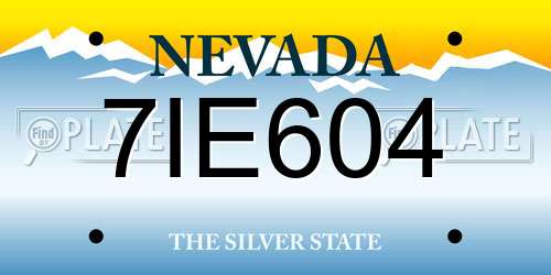 7IE604 Nevada License Plate