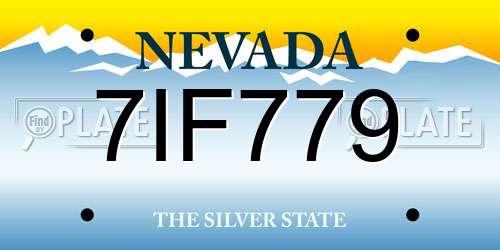 7IF779 Nevada License Plate