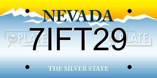7IFT29 Nevada License Plate
