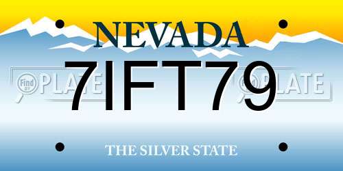 7IFT79 Nevada License Plate