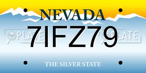 7IFZ79 Nevada License Plate