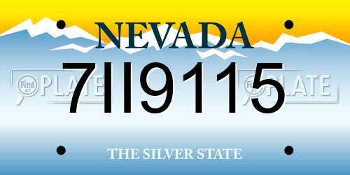 7II9115 Nevada License Plate