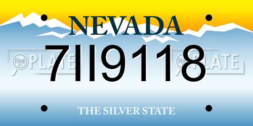 7II9118 Nevada License Plate