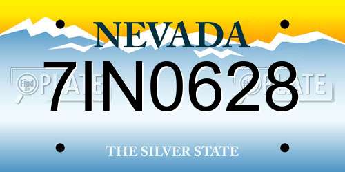 7IN0628 Nevada License Plate
