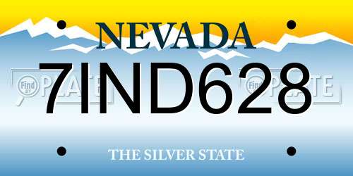 7IND628 Nevada License Plate