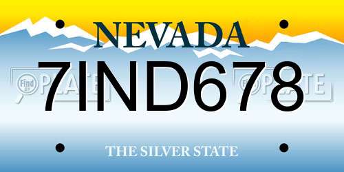 7IND678 Nevada License Plate