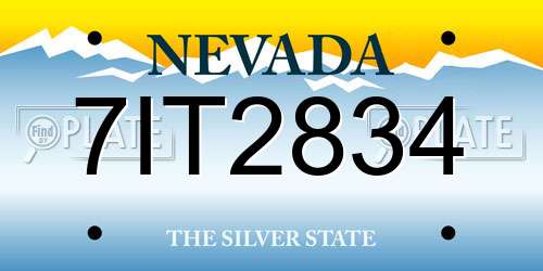 7IT2834 Nevada License Plate