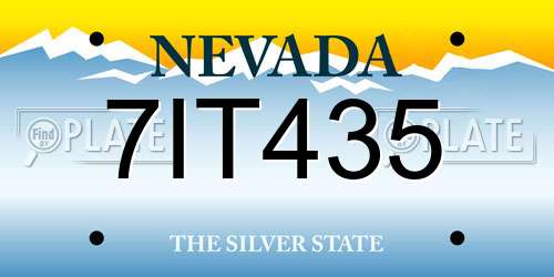7IT435 Nevada License Plate