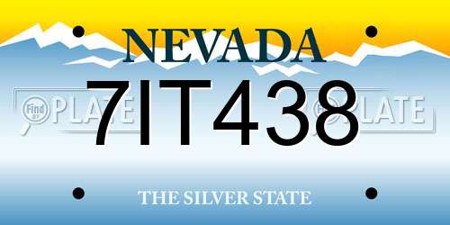 7IT438 Nevada License Plate