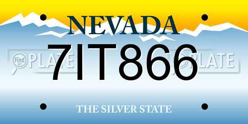 7IT866 Nevada License Plate