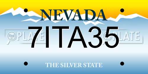 7ITA35 Nevada License Plate