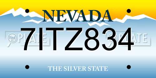 7ITZ834 Nevada License Plate