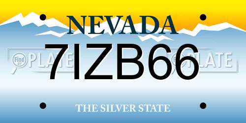 7IZB66 Nevada License Plate