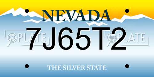 7J65T2 Nevada License Plate