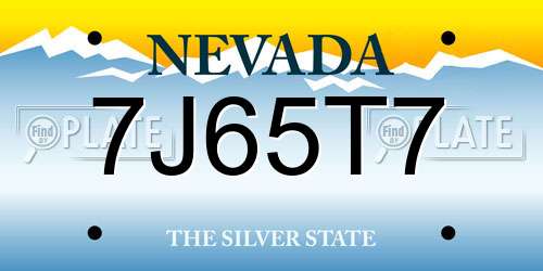 7J65T7 Nevada License Plate