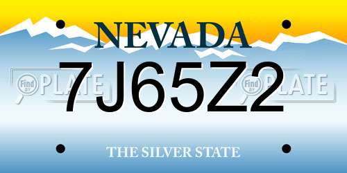 7J65Z2 Nevada License Plate