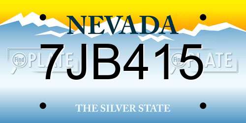 7JB415 Nevada License Plate