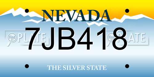 7JB418 Nevada License Plate