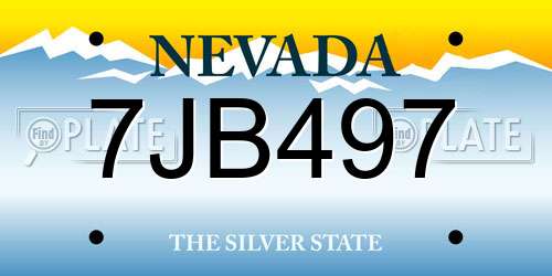 7JB497 Nevada License Plate