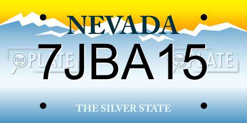 7JBA15 Nevada License Plate