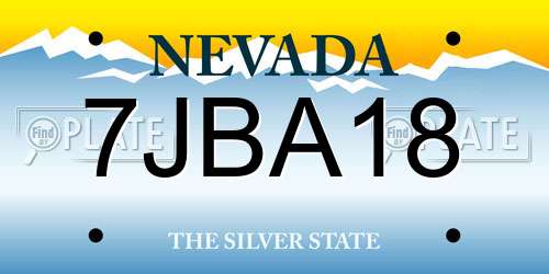 7JBA18 Nevada License Plate