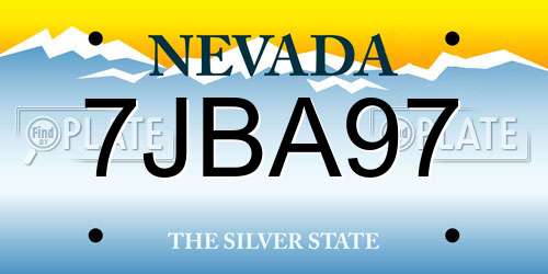 7JBA97 Nevada License Plate