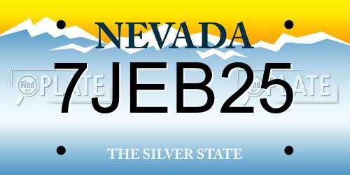 7JEB25 Nevada License Plate