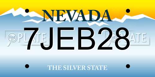 7JEB28 Nevada License Plate