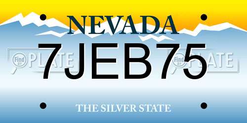 7JEB75 Nevada License Plate