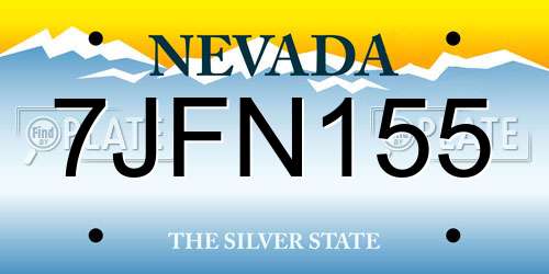 7JFN155 Nevada License Plate