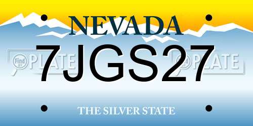 7JGS27 Nevada License Plate
