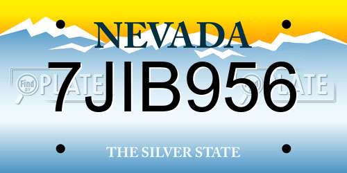 7JIB956 Nevada License Plate