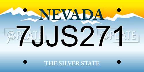7JJS271 Nevada License Plate