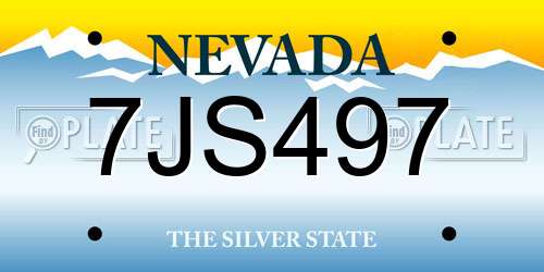 7JS497 Nevada License Plate