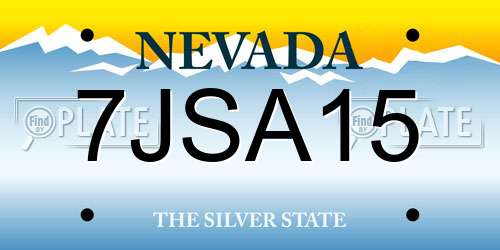 7JSA15 Nevada License Plate