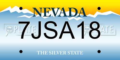 7JSA18 Nevada License Plate