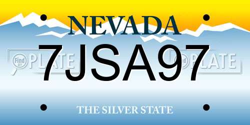 7JSA97 Nevada License Plate