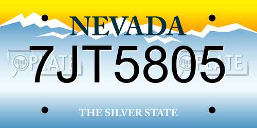 7JT5805 Nevada License Plate