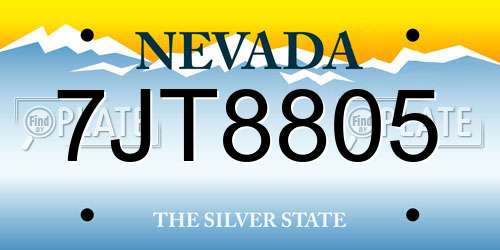 7JT8805 Nevada License Plate