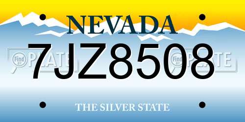 7JZ8508 Nevada License Plate