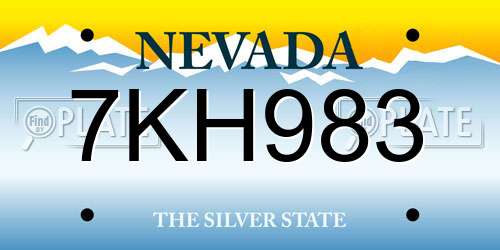 7KH983 Nevada License Plate
